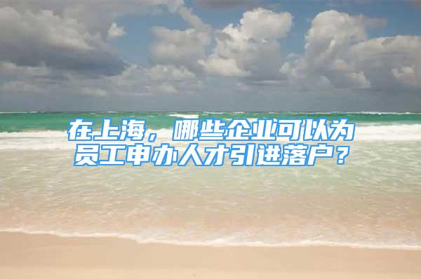 在上海，哪些企業(yè)可以為員工申辦人才引進(jìn)落戶？