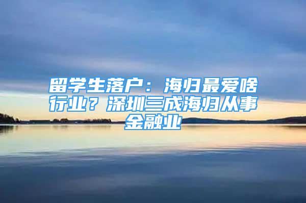 留學生落戶：海歸最愛啥行業(yè)？深圳三成海歸從事金融業(yè)