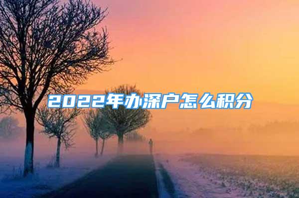 2022年辦深戶怎么積分