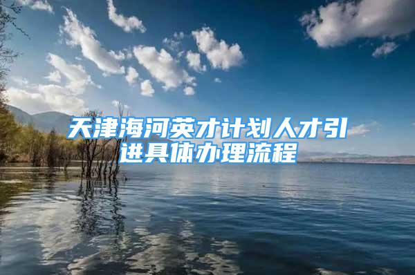 天津海河英才計劃人才引進具體辦理流程