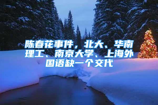 陳春花事件，北大、華南理工、南京大學(xué)、上海外國(guó)語(yǔ)缺一個(gè)交代