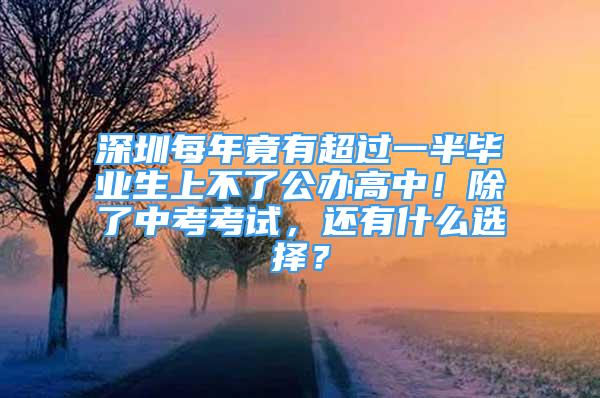 深圳每年竟有超過(guò)一半畢業(yè)生上不了公辦高中！除了中考考試，還有什么選擇？