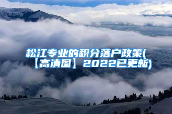 松江專業(yè)的積分落戶政策(【高清圖】2022已更新)