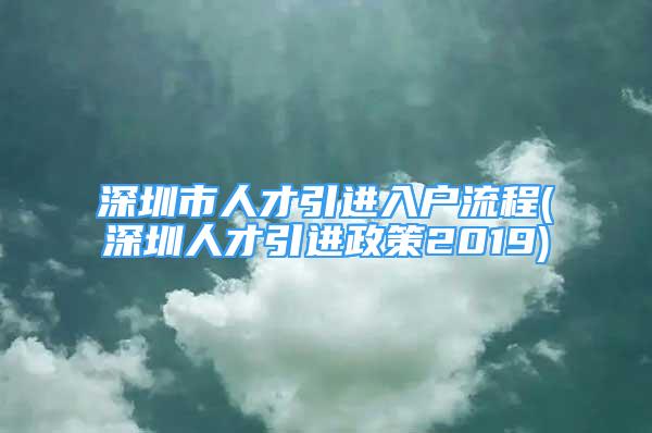 深圳市人才引進入戶流程(深圳人才引進政策2019)