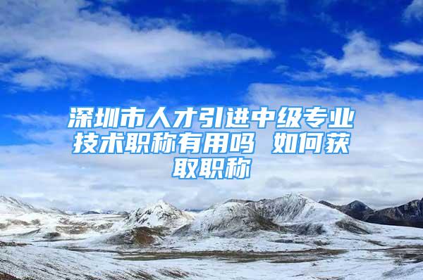 深圳市人才引進(jìn)中級(jí)專(zhuān)業(yè)技術(shù)職稱(chēng)有用嗎 如何獲取職稱(chēng)