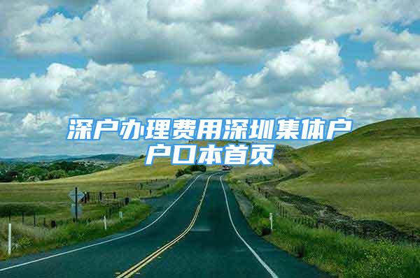 深戶辦理費用深圳集體戶戶口本首頁