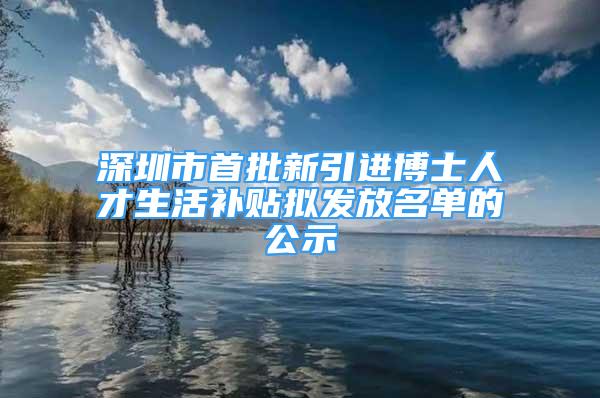 深圳市首批新引進(jìn)博士人才生活補貼擬發(fā)放名單的公示