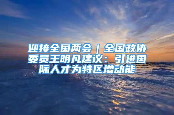 迎接全國兩會｜全國政協(xié)委員王明凡建議：引進國際人才為特區(qū)增動能