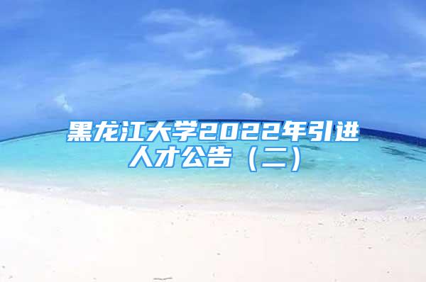 黑龍江大學(xué)2022年引進(jìn)人才公告（二）