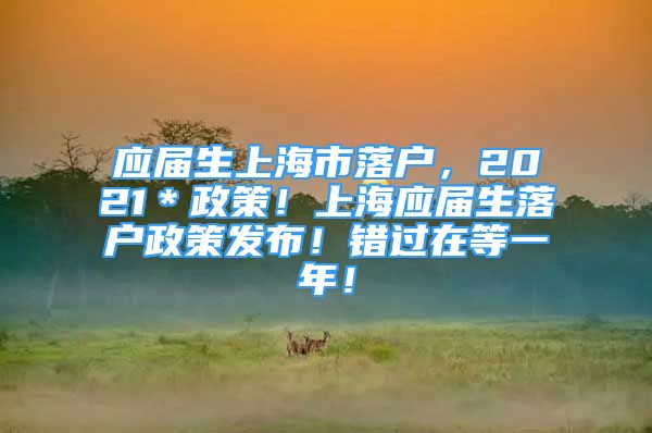 應(yīng)屆生上海市落戶，2021＊政策！上海應(yīng)屆生落戶政策發(fā)布！錯過在等一年！