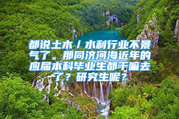 都說土木／水利行業(yè)不景氣了。那同濟(jì)河海近年的應(yīng)屆本科畢業(yè)生都干嘛去了？研究生呢？