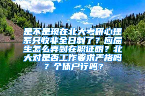 是不是現(xiàn)在北大考研心理系只收非全日制了？應(yīng)屆生怎么弄到在職證明？北大對(duì)是否工作要求嚴(yán)格嗎？個(gè)體戶行嗎？