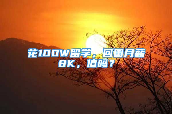 花100W留學，回國月薪8K，值嗎？