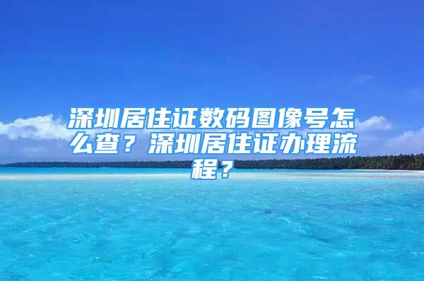 深圳居住證數(shù)碼圖像號怎么查？深圳居住證辦理流程？