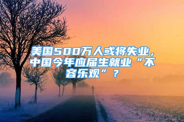 美國500萬人或將失業(yè)，中國今年應屆生就業(yè)“不容樂觀”？