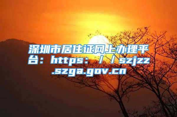 深圳市居住證網(wǎng)上辦理平臺(tái)：https：／／szjzz.szga.gov.cn