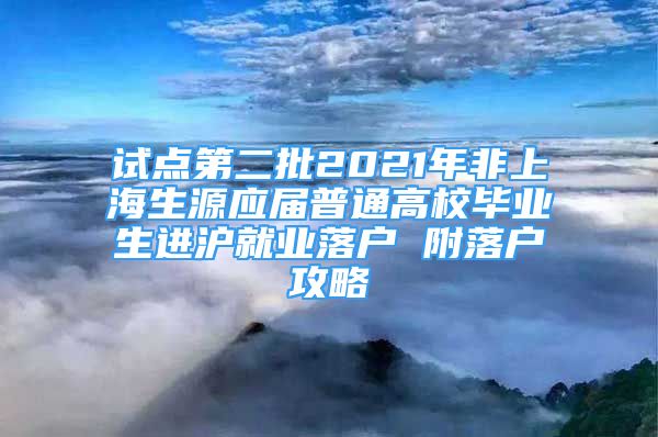 試點第二批2021年非上海生源應屆普通高校畢業(yè)生進滬就業(yè)落戶 附落戶攻略