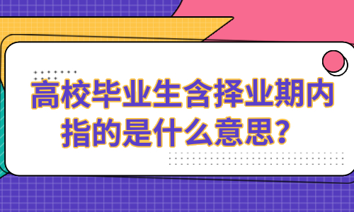 高校畢業(yè)生含擇業(yè)期內(nèi)指的是什么意思？