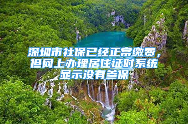 深圳市社保已經(jīng)正常繳費(fèi)，但網(wǎng)上辦理居住證時(shí)系統(tǒng)顯示沒有參保