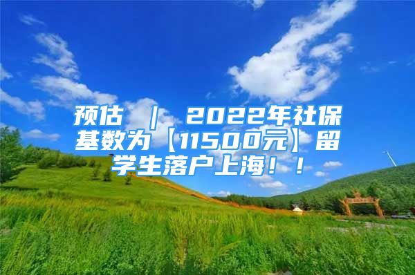 預(yù)估 ｜ 2022年社保基數(shù)為【11500元】留學(xué)生落戶上海?。?/></p>
								<p style=