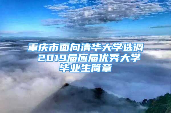 重慶市面向清華大學(xué)選調(diào) 2019屆應(yīng)屆優(yōu)秀大學(xué)畢業(yè)生簡章