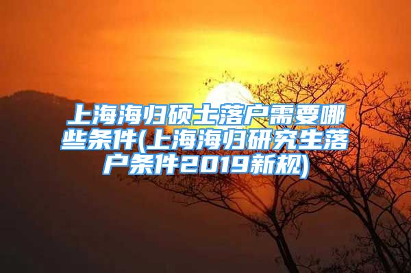 上海海歸碩士落戶需要哪些條件(上海海歸研究生落戶條件2019新規(guī))