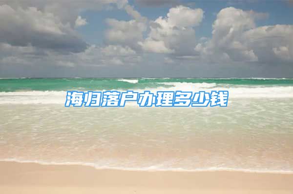 海歸落戶辦理多少錢