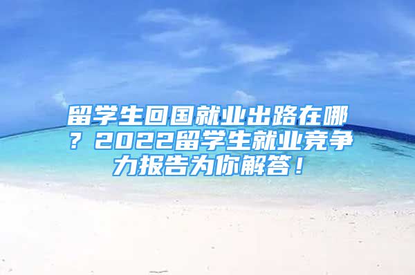 留學(xué)生回國就業(yè)出路在哪？2022留學(xué)生就業(yè)競(jìng)爭力報(bào)告為你解答！