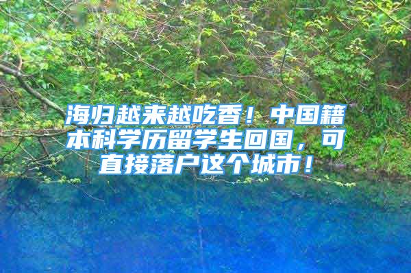 海歸越來越吃香！中國籍本科學歷留學生回國，可直接落戶這個城市！