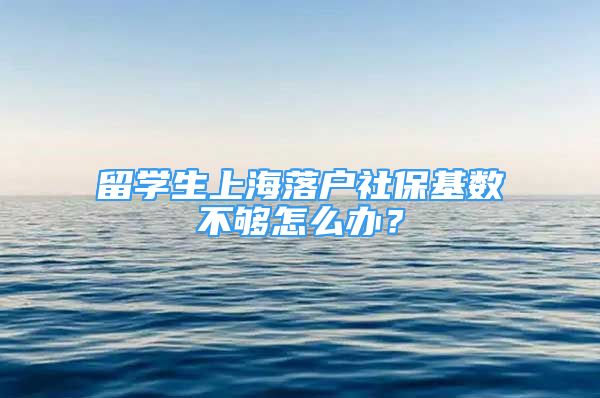 留學(xué)生上海落戶社?；鶖?shù)不夠怎么辦？