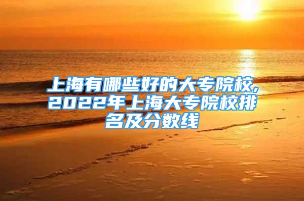 上海有哪些好的大專院校,2022年上海大專院校排名及分?jǐn)?shù)線