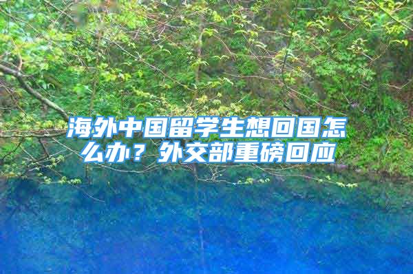 海外中國留學(xué)生想回國怎么辦？外交部重磅回應(yīng)