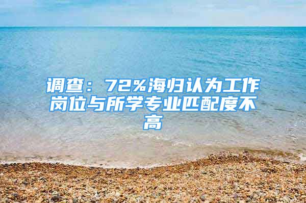 調(diào)查：72%海歸認(rèn)為工作崗位與所學(xué)專業(yè)匹配度不高