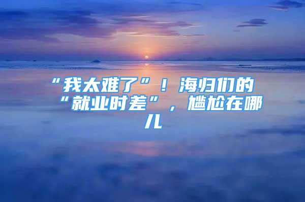 “我太難了”！海歸們的“就業(yè)時(shí)差”，尷尬在哪兒