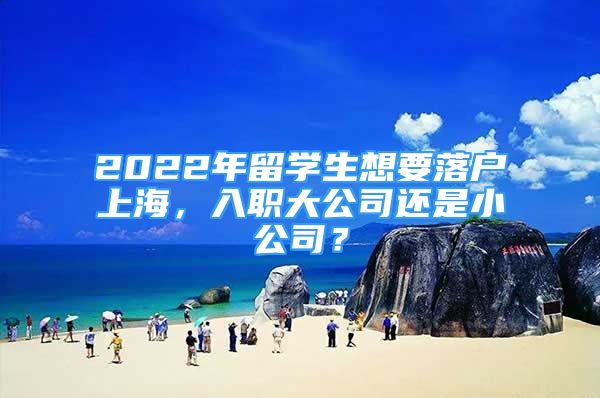 2022年留學(xué)生想要落戶上海，入職大公司還是小公司？