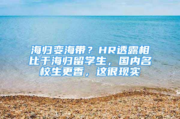 海歸變海帶？HR透露相比于海歸留學(xué)生，國內(nèi)名校生更香，這很現(xiàn)實