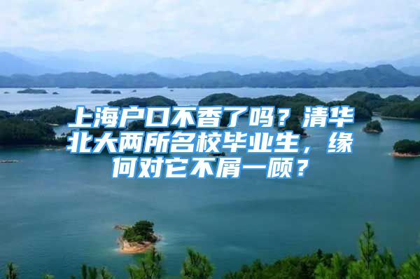 上海戶口不香了嗎？清華北大兩所名校畢業(yè)生，緣何對它不屑一顧？