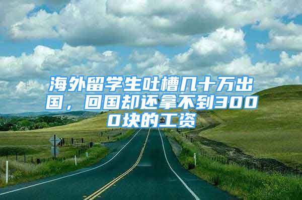 海外留學生吐槽幾十萬出國，回國卻還拿不到3000塊的工資