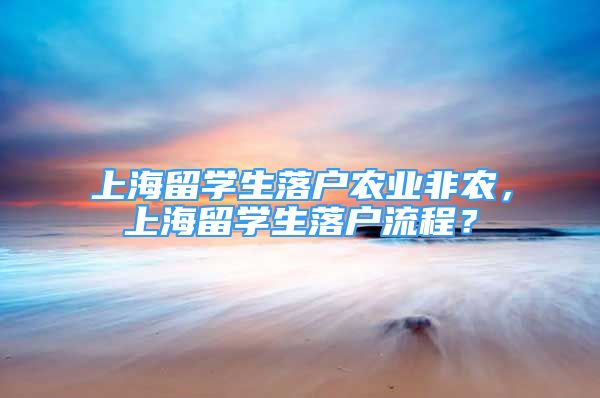 上海留學(xué)生落戶農(nóng)業(yè)非農(nóng)，上海留學(xué)生落戶流程？