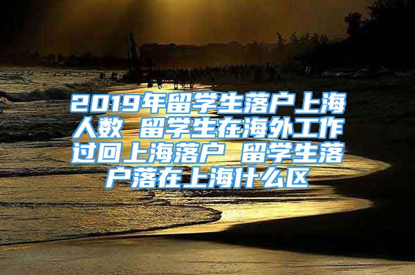 2019年留學生落戶上海人數(shù) 留學生在海外工作過回上海落戶 留學生落戶落在上海什么區(qū)