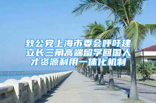 致公黨上海市委會呼吁建立長三角高端留學(xué)回國人才資源利用一體化機制