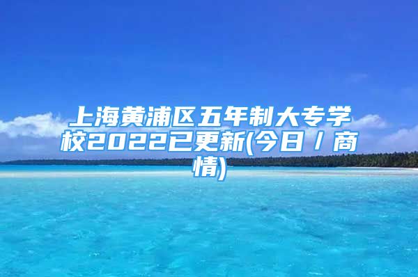 上海黃浦區(qū)五年制大專學(xué)校2022已更新(今日／商情)