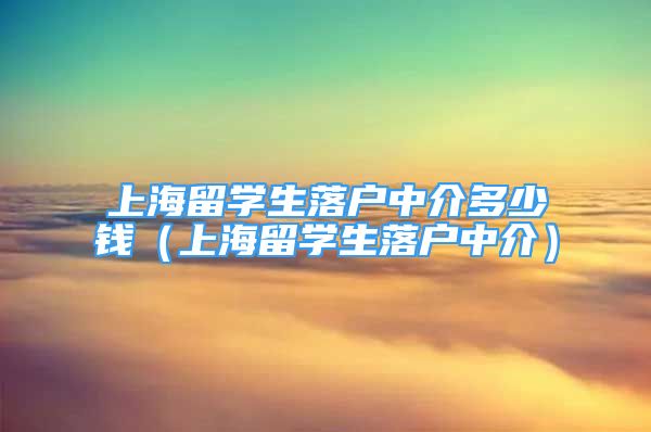 上海留學生落戶中介多少錢（上海留學生落戶中介）