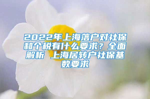 2022年上海落戶對(duì)社保和個(gè)稅有什么要求？全面解析 上海居轉(zhuǎn)戶社?；鶖?shù)要求