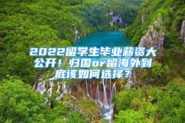 2022留學(xué)生畢業(yè)薪資大公開！歸國or留海外到底該如何選擇？