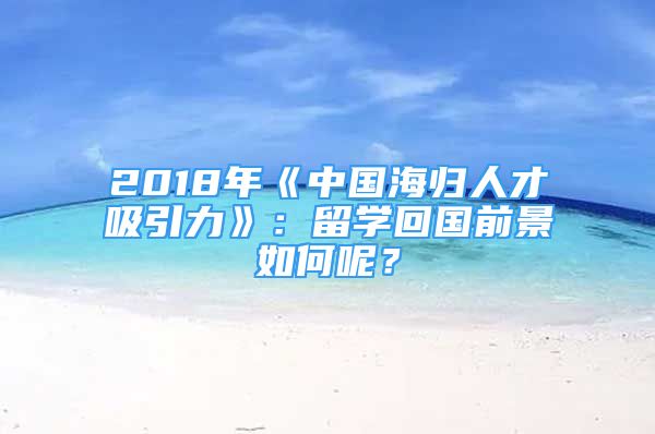 2018年《中國(guó)海歸人才吸引力》：留學(xué)回國(guó)前景如何呢？