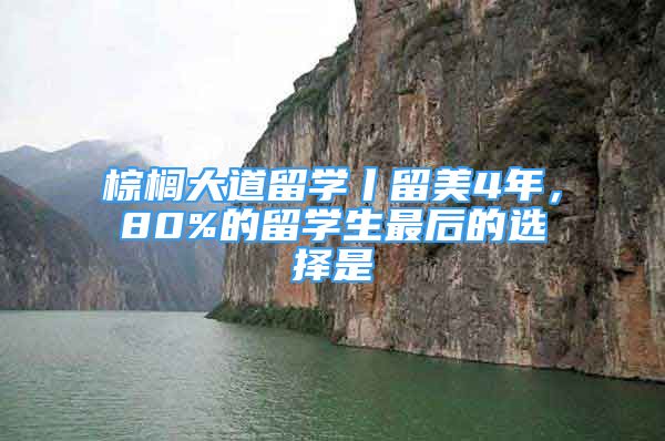 棕櫚大道留學(xué)丨留美4年，80%的留學(xué)生最后的選擇是