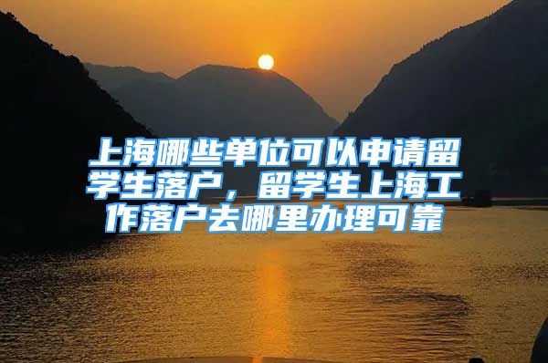 上海哪些單位可以申請留學(xué)生落戶，留學(xué)生上海工作落戶去哪里辦理可靠