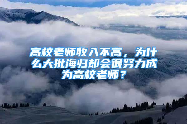 高校老師收入不高，為什么大批海歸卻會(huì)很努力成為高校老師？