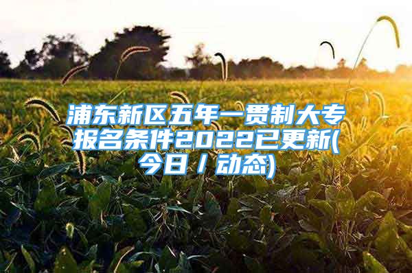 浦東新區(qū)五年一貫制大專報(bào)名條件2022已更新(今日／動(dòng)態(tài))